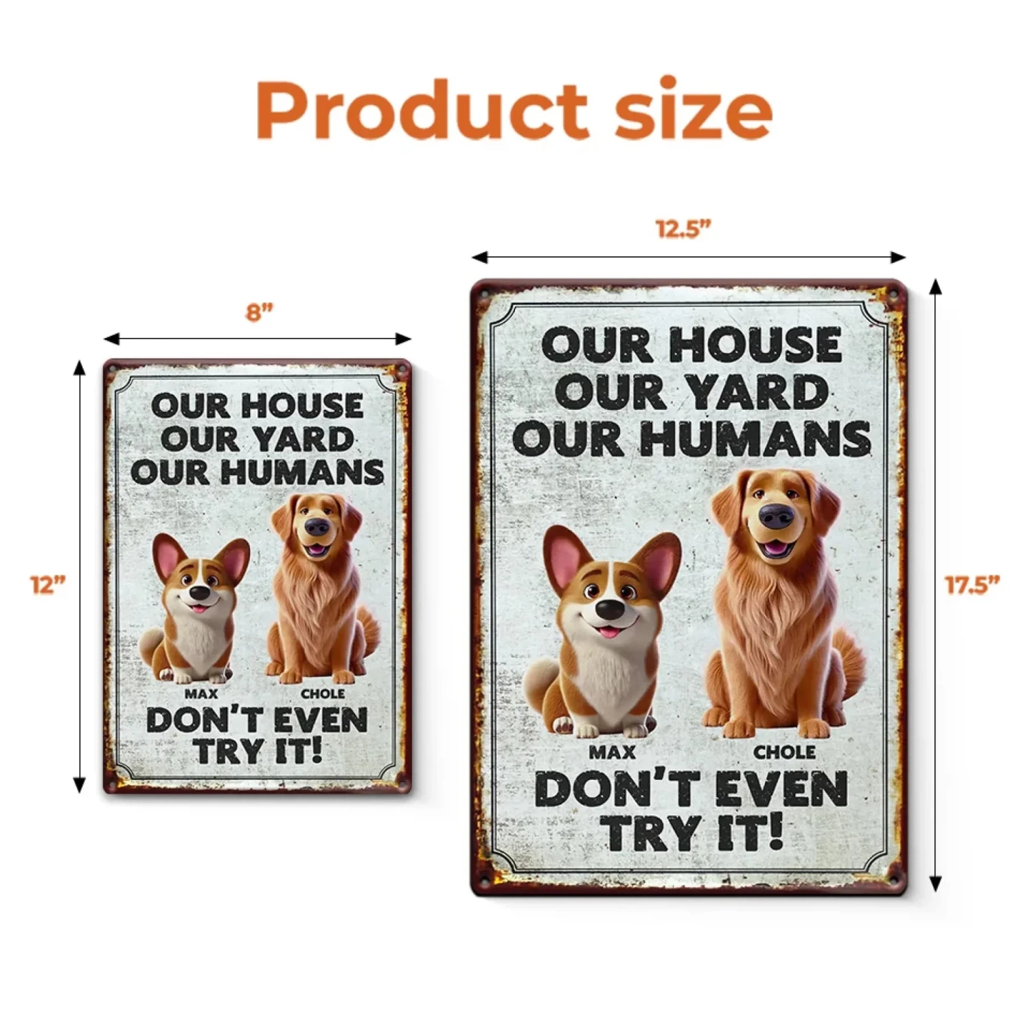 Dogs Don't Just Guard Houses, They Guard Hearts - Dog Personalized Custom Home Decor Metal Sign - House Warming Gift For Pet Owners, Pet Lovers 5 Dogs Don't Just Guard Houses, They Guard Hearts - Dog Personalized Custom Home Decor Metal Sign - House Warming Gift For Pet Owners, Pet Lovers - Image 5