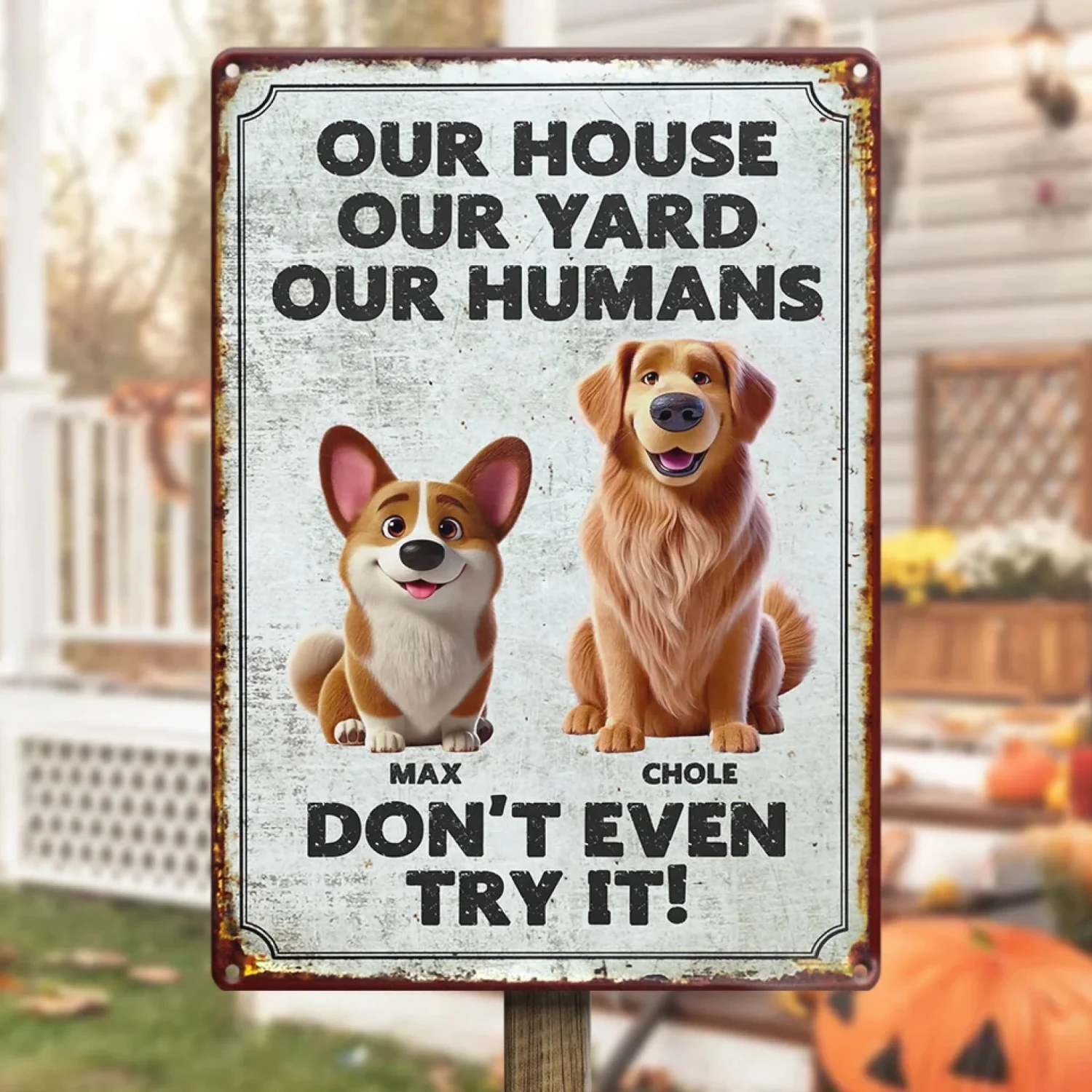 Dogs Don't Just Guard Houses, They Guard Hearts - Dog Personalized Custom Home Decor Metal Sign - House Warming Gift For Pet Owners, Pet Lovers 4 Dogs Don't Just Guard Houses, They Guard Hearts - Dog Personalized Custom Home Decor Metal Sign - House Warming Gift For Pet Owners, Pet Lovers - Image 4