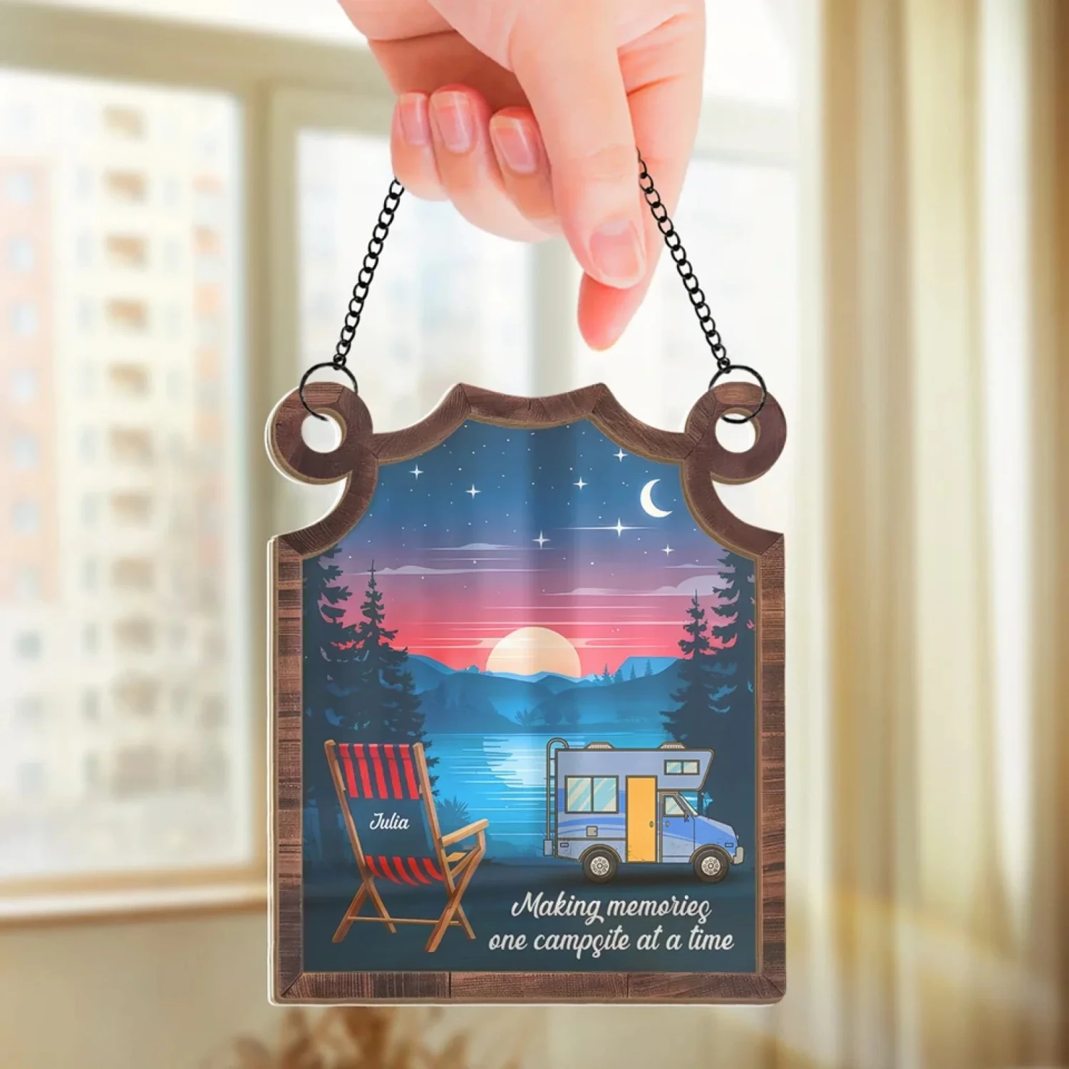 Camp More, Worry Less - Family Personalized Window Hanging Suncatcher - Gift For Yourself, Best Friends, Siblings, Family Members 3 Camp More, Worry Less - Family Personalized Window Hanging Suncatcher - Gift For Yourself, Best Friends, Siblings, Family Members - Image 3