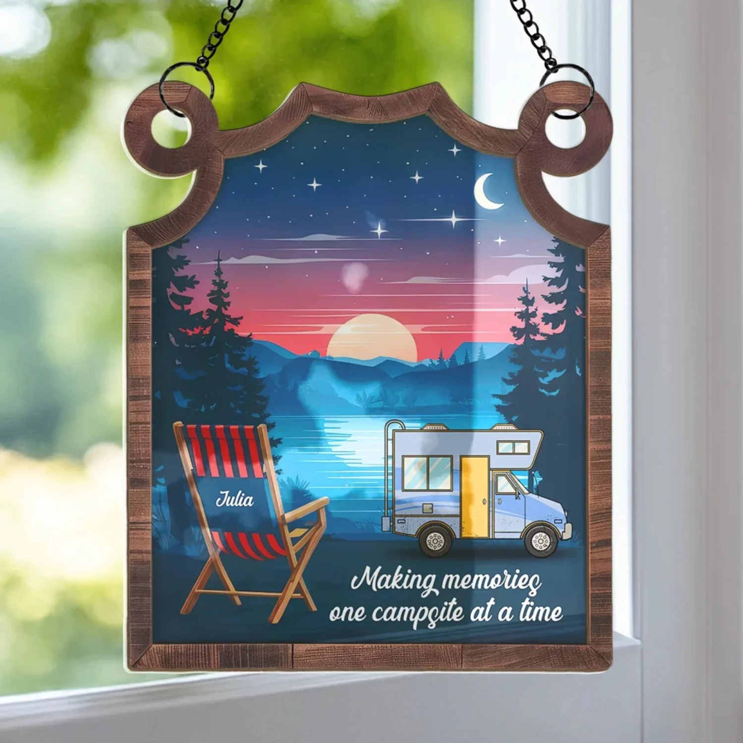 Camp More, Worry Less - Family Personalized Window Hanging Suncatcher - Gift For Yourself, Best Friends, Siblings, Family Members 1 Camp More, Worry Less - Family Personalized Window Hanging Suncatcher - Gift For Yourself, Best Friends, Siblings, Family Members
