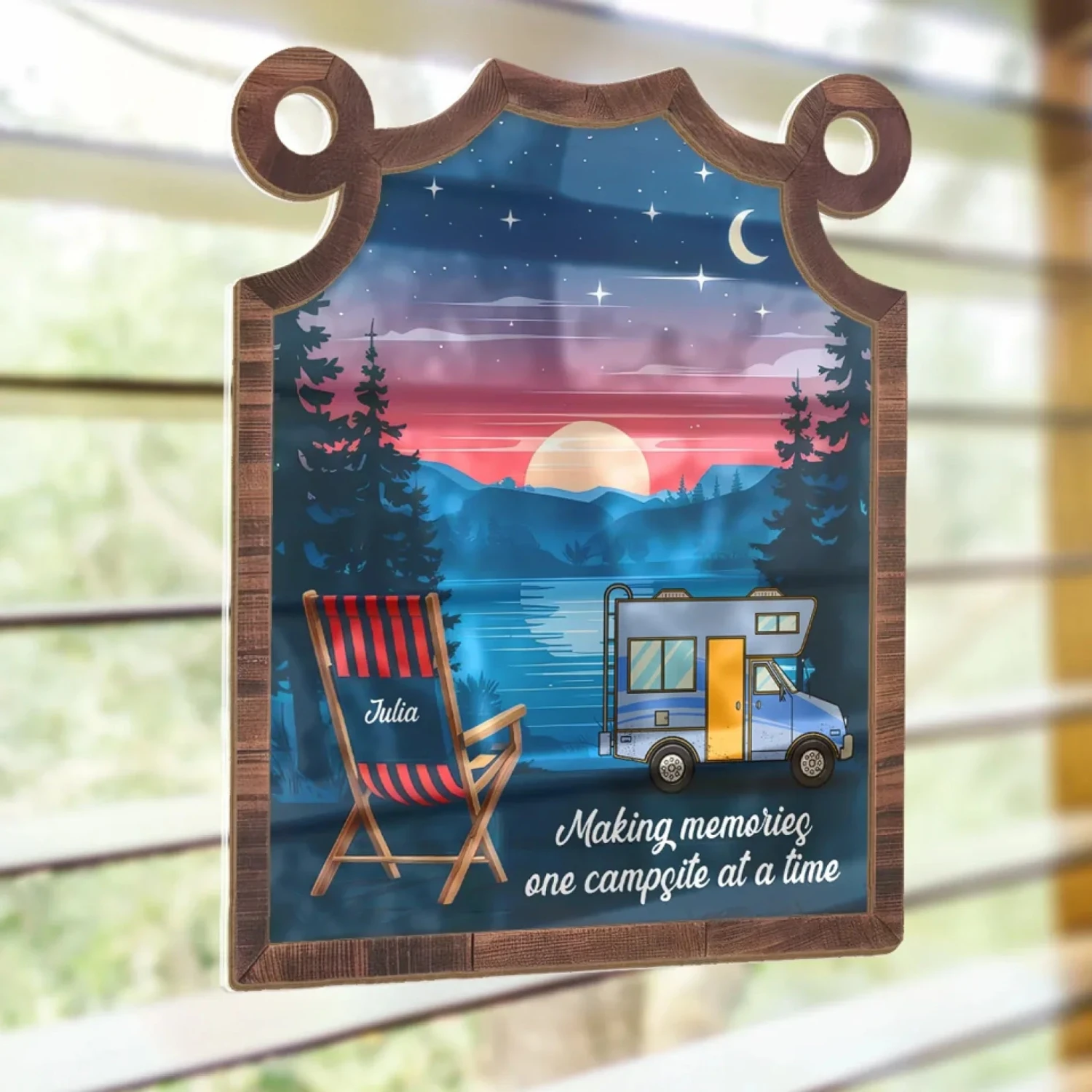 Camp More, Worry Less - Family Personalized Window Hanging Suncatcher - Gift For Yourself, Best Friends, Siblings, Family Members 4 Camp More, Worry Less - Family Personalized Window Hanging Suncatcher - Gift For Yourself, Best Friends, Siblings, Family Members - Image 4