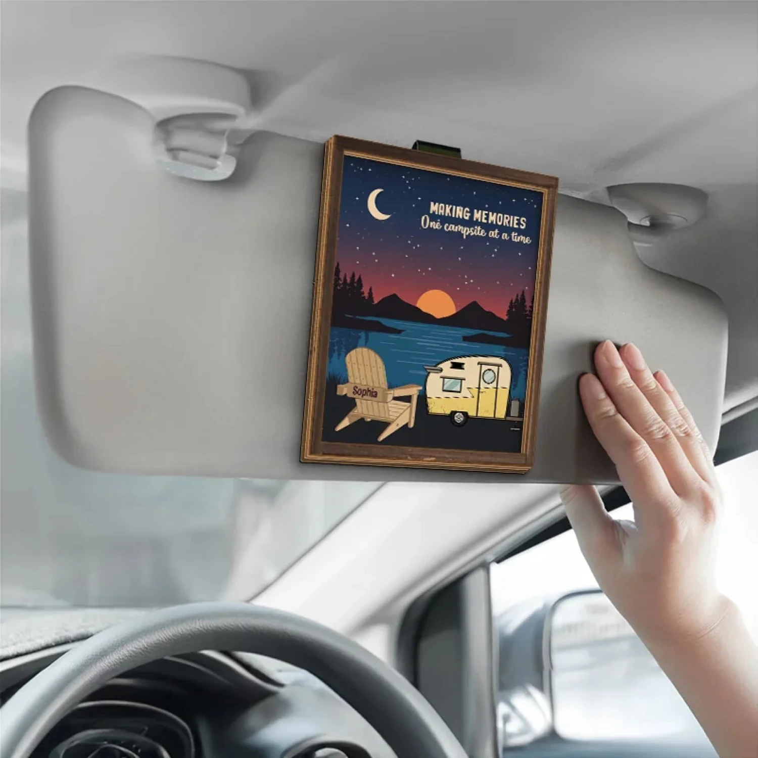 Adventure Awaits In Every Sunrise - Family Personalized Custom Car Visor Clip - Gift For Yourself, Best Friends, Siblings, Family Members 4 Adventure Awaits In Every Sunrise - Family Personalized Custom Car Visor Clip - Gift For Yourself, Best Friends, Siblings, Family Members - Image 4