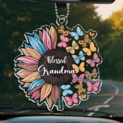 Home Is Where Your Grandma Is - Family Personalized Custom Car Ornament - Acrylic Custom Shaped - Gift For Mom, Grandma