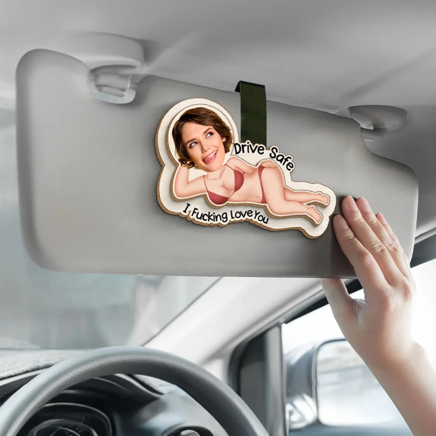 Custom Photo Keep Your Love Close Even On The Road - Couple Personalized Custom Car Visor Clip - Gift For Husband Wife, Anniversary 4 Custom Photo Keep Your Love Close Even On The Road - Couple Personalized Custom Car Visor Clip - Gift For Husband Wife, Anniversary - Image 4