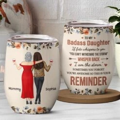 Remember, You’re Unstoppable - Family Personalized Custom Wine Tumbler - Gift For Mom, Daughter