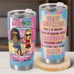 We’re Chaos And Laughter - Bestie Personalized Custom Tumbler - Gift For Best Friends, BFF, Sisters