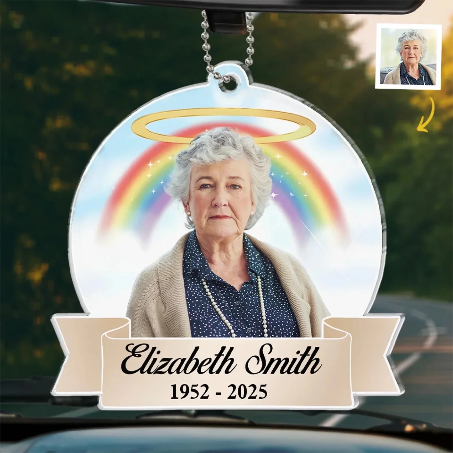 Custom Photo Holding You Close In Our Prayers - Memorial Personalized Custom Car Ornament - Acrylic Custom Shaped - Sympathy Gift For Family Members 1 Custom Photo Holding You Close In Our Prayers - Memorial Personalized Custom Car Ornament - Acrylic Custom Shaped - Sympathy Gift For Family Members