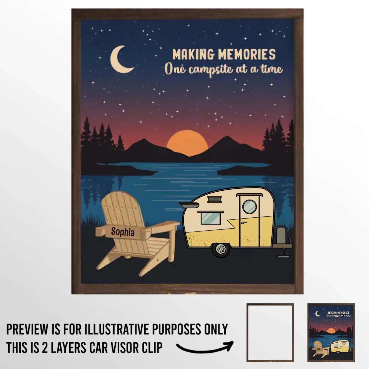 Adventure Awaits In Every Sunrise - Family Personalized Custom Car Visor Clip - Gift For Yourself, Best Friends, Siblings, Family Members 2 Adventure Awaits In Every Sunrise - Family Personalized Custom Car Visor Clip - Gift For Yourself, Best Friends, Siblings, Family Members - Image 2