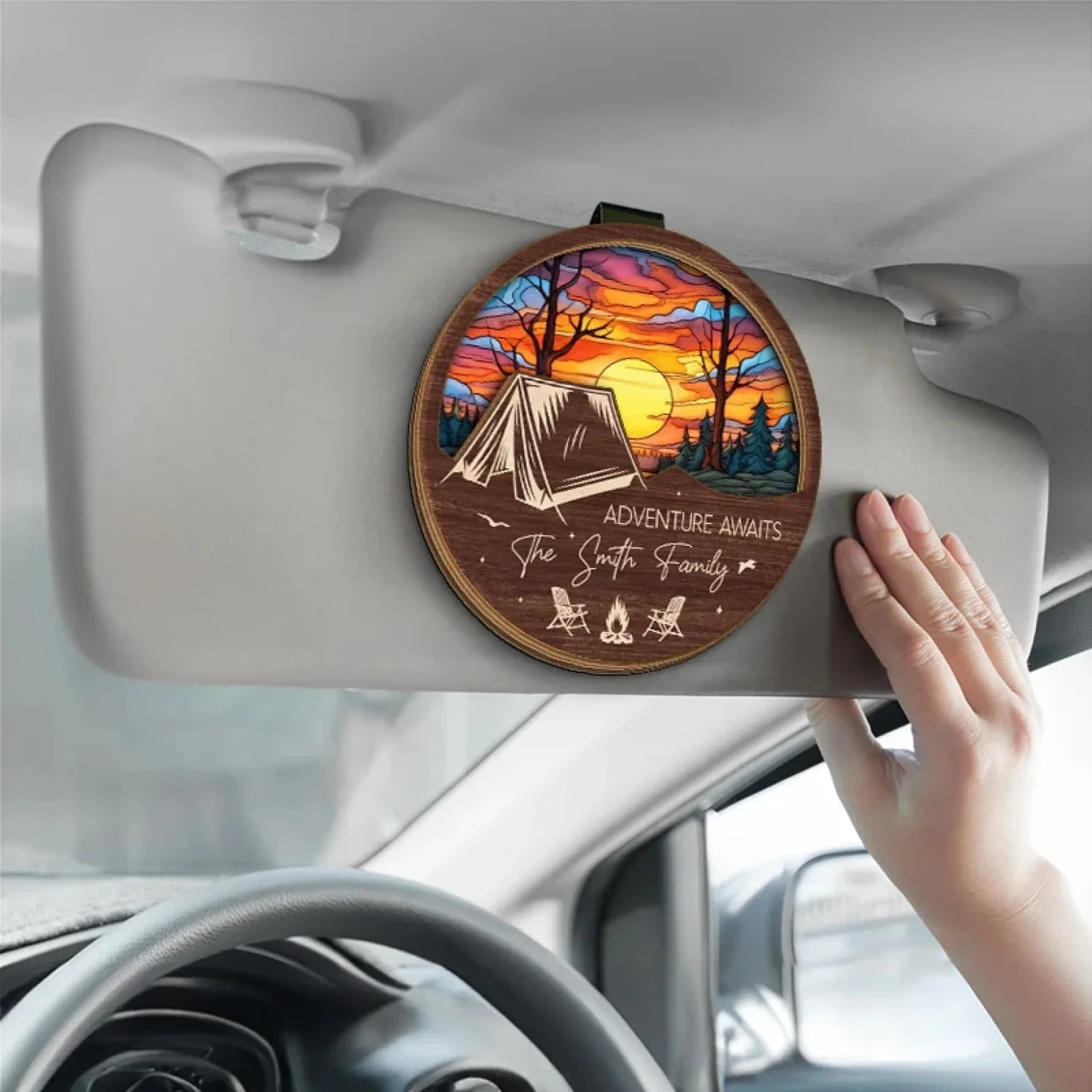 Breathe In Nature - Family Personalized Custom Car Visor Clip - Gift For Yourself, Best Friends, Siblings, Family Members 4 Breathe In Nature - Family Personalized Custom Car Visor Clip - Gift For Yourself, Best Friends, Siblings, Family Members - Image 4