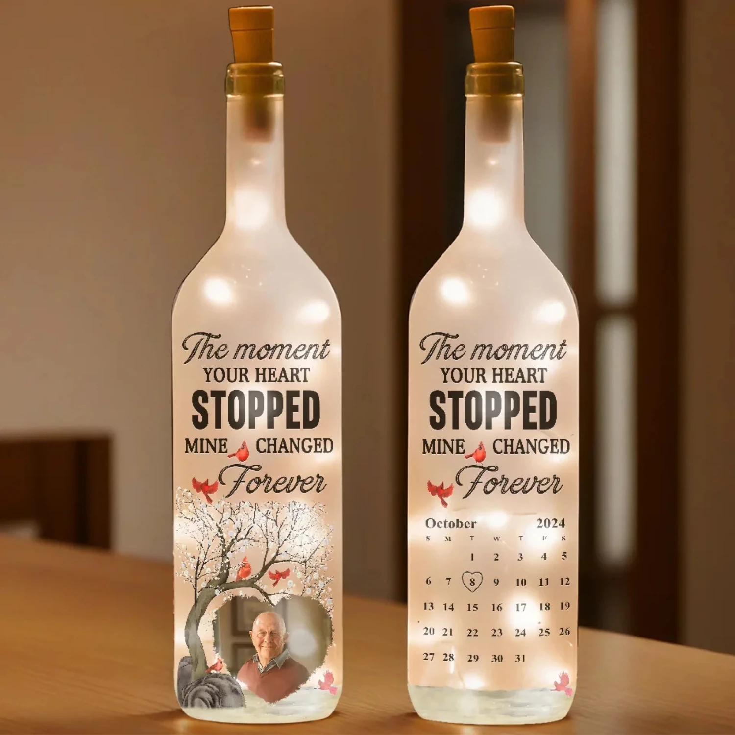 Custom Photo Though You’re Gone, Your Love Remains - Memorial Personalized Custom Bottle Lamp - Sympathy Gift For Family Members 3 Custom Photo Though You’re Gone, Your Love Remains - Memorial Personalized Custom Bottle Lamp - Sympathy Gift For Family Members - Image 3