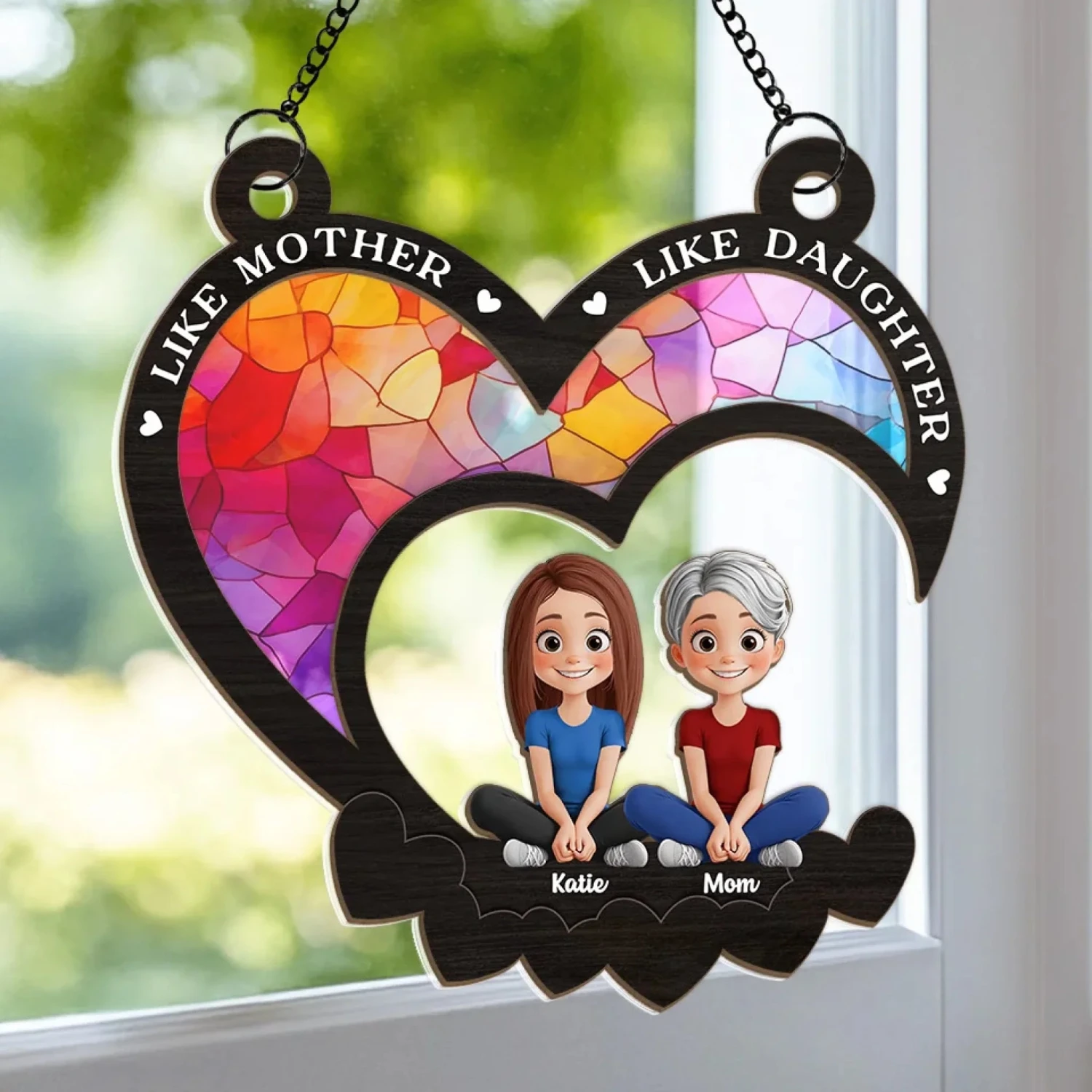 Like Mother Like Children - Family Personalized Window Hanging Suncatcher Ornament - Gift For Mom 1 Like Mother Like Children - Family Personalized Window Hanging Suncatcher Ornament - Gift For Mom