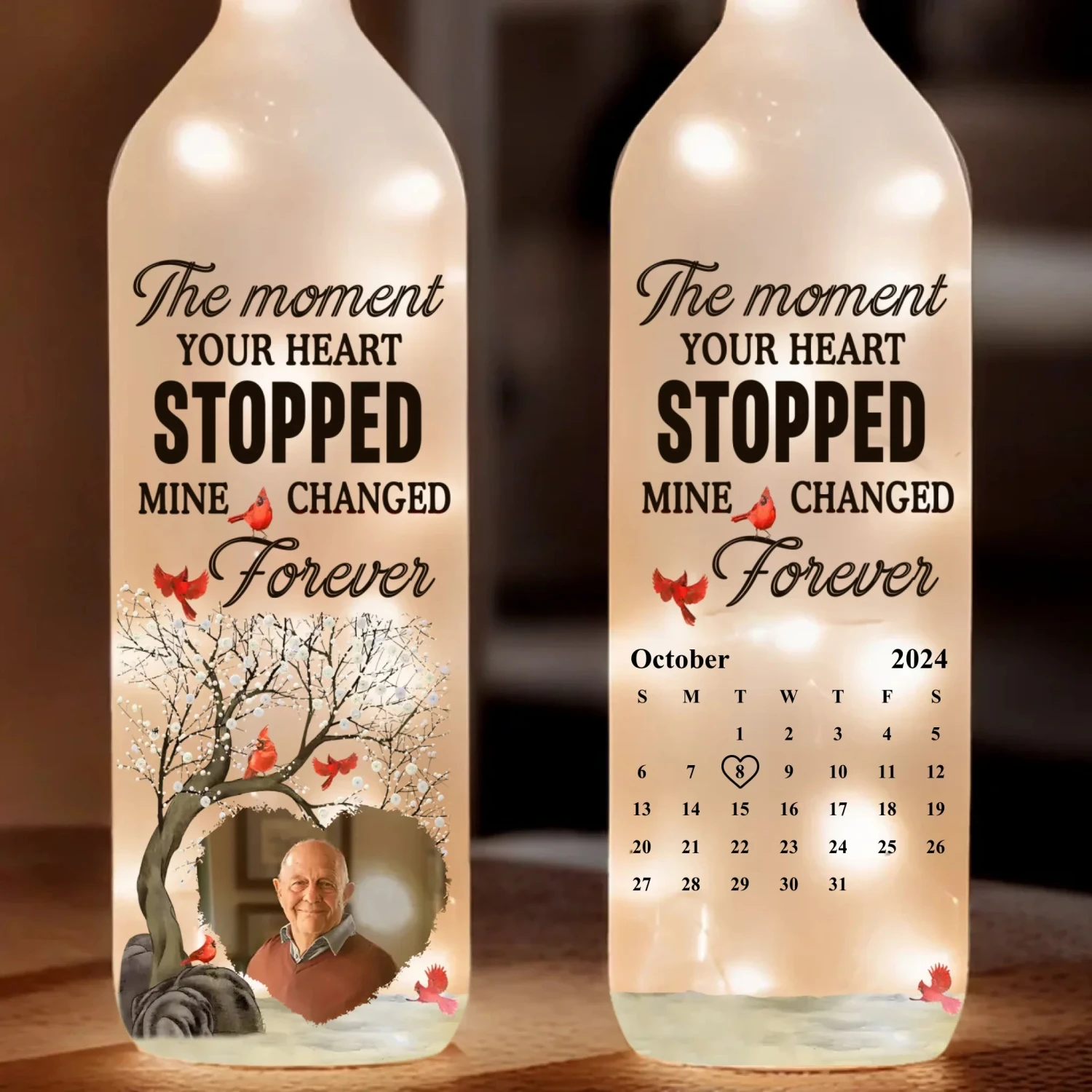 Custom Photo Though You’re Gone, Your Love Remains - Memorial Personalized Custom Bottle Lamp - Sympathy Gift For Family Members 2 Custom Photo Though You’re Gone, Your Love Remains - Memorial Personalized Custom Bottle Lamp - Sympathy Gift For Family Members - Image 2