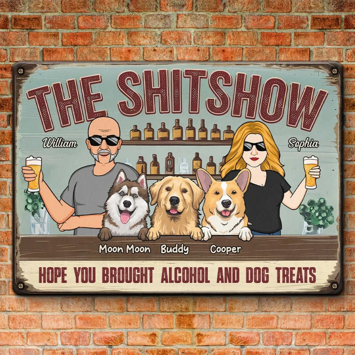 Give Me Some Drink And Dog Treats - Dog Personalized Custom Home Decor Metal Sign - House Warming Gift For Pet Owners, Pet Lovers 3 Give Me Some Drink And Dog Treats - Dog Personalized Custom Home Decor Metal Sign - House Warming Gift For Pet Owners, Pet Lovers - Image 3