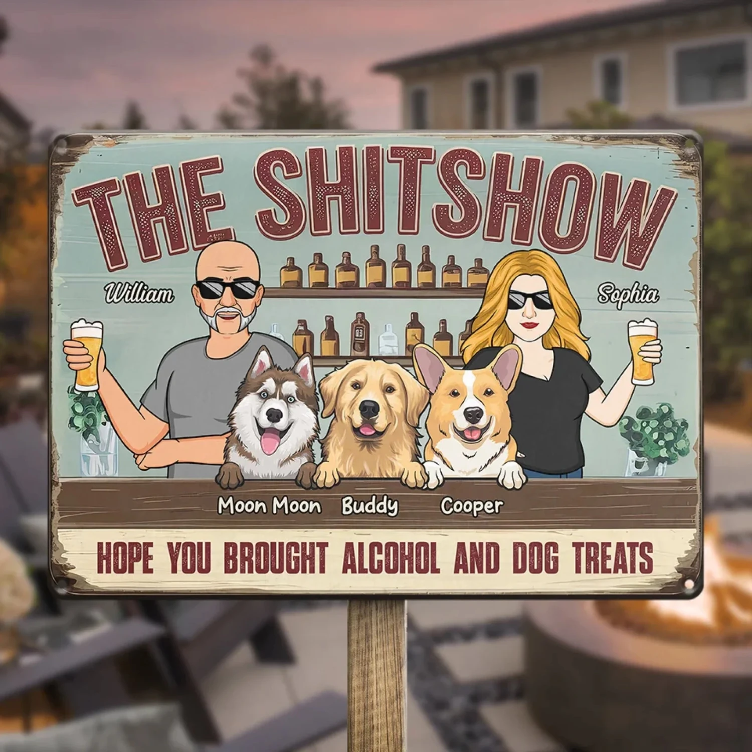 Give Me Some Drink And Dog Treats - Dog Personalized Custom Home Decor Metal Sign - House Warming Gift For Pet Owners, Pet Lovers 4 Give Me Some Drink And Dog Treats - Dog Personalized Custom Home Decor Metal Sign - House Warming Gift For Pet Owners, Pet Lovers - Image 4