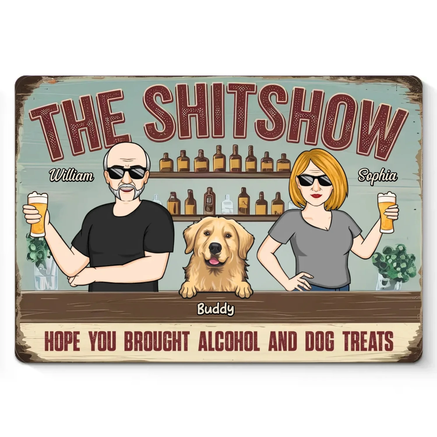 Give Me Some Drink And Dog Treats - Dog Personalized Custom Home Decor Metal Sign - House Warming Gift For Pet Owners, Pet Lovers 2 Give Me Some Drink And Dog Treats - Dog Personalized Custom Home Decor Metal Sign - House Warming Gift For Pet Owners, Pet Lovers - Image 2