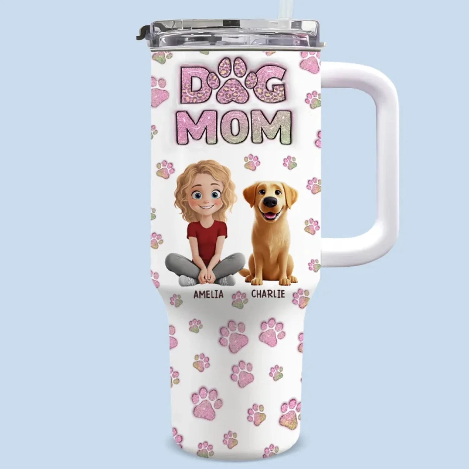 The Best Things In Life Are Furry - Dog & Cat Personalized Custom 3D Inflated Effect Printed 40 Oz Stainless Steel Tumbler With Handle - Gift For Pet Owners, Pet Lovers 1 The Best Things In Life Are Furry - Dog & Cat Personalized Custom 3D Inflated Effect Printed 40 Oz Stainless Steel Tumbler With Handle - Gift For Pet Owners, Pet Lovers