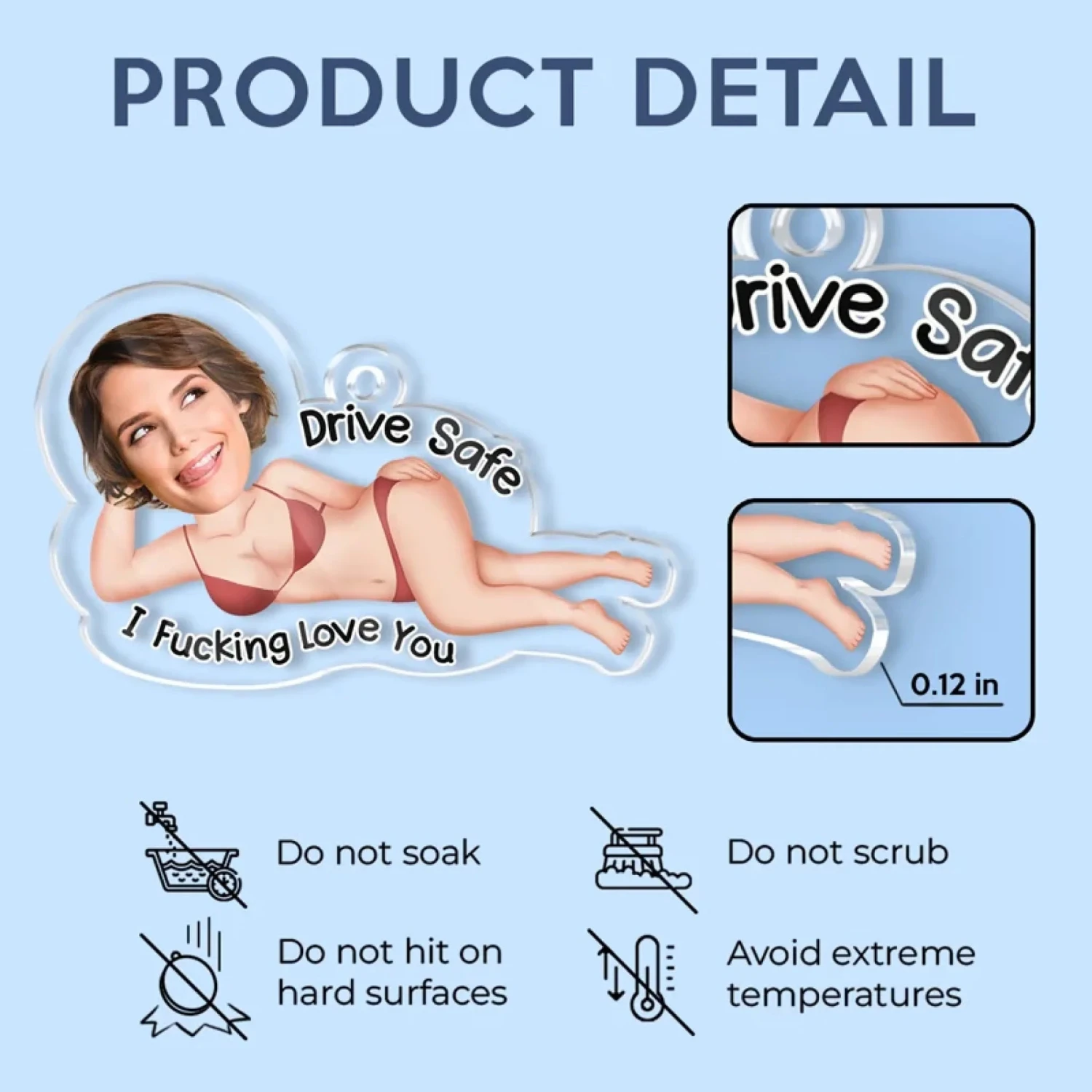 Custom Photo Safety First, Hot Stuff - Couple Personalized Custom Car Ornament - Acrylic Custom Shaped - Gift For Husband Wife, Anniversary 5 Custom Photo Safety First, Hot Stuff - Couple Personalized Custom Car Ornament - Acrylic Custom Shaped - Gift For Husband Wife, Anniversary - Image 5