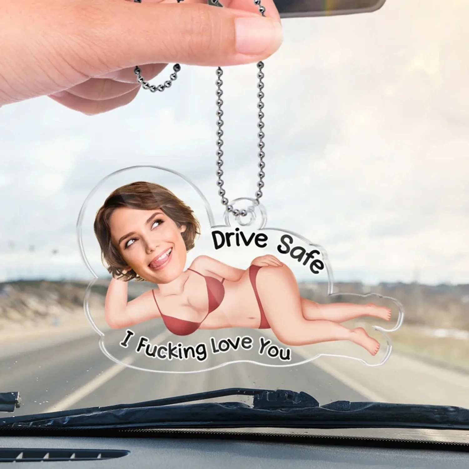 Custom Photo Safety First, Hot Stuff - Couple Personalized Custom Car Ornament - Acrylic Custom Shaped - Gift For Husband Wife, Anniversary 4 Custom Photo Safety First, Hot Stuff - Couple Personalized Custom Car Ornament - Acrylic Custom Shaped - Gift For Husband Wife, Anniversary - Image 4