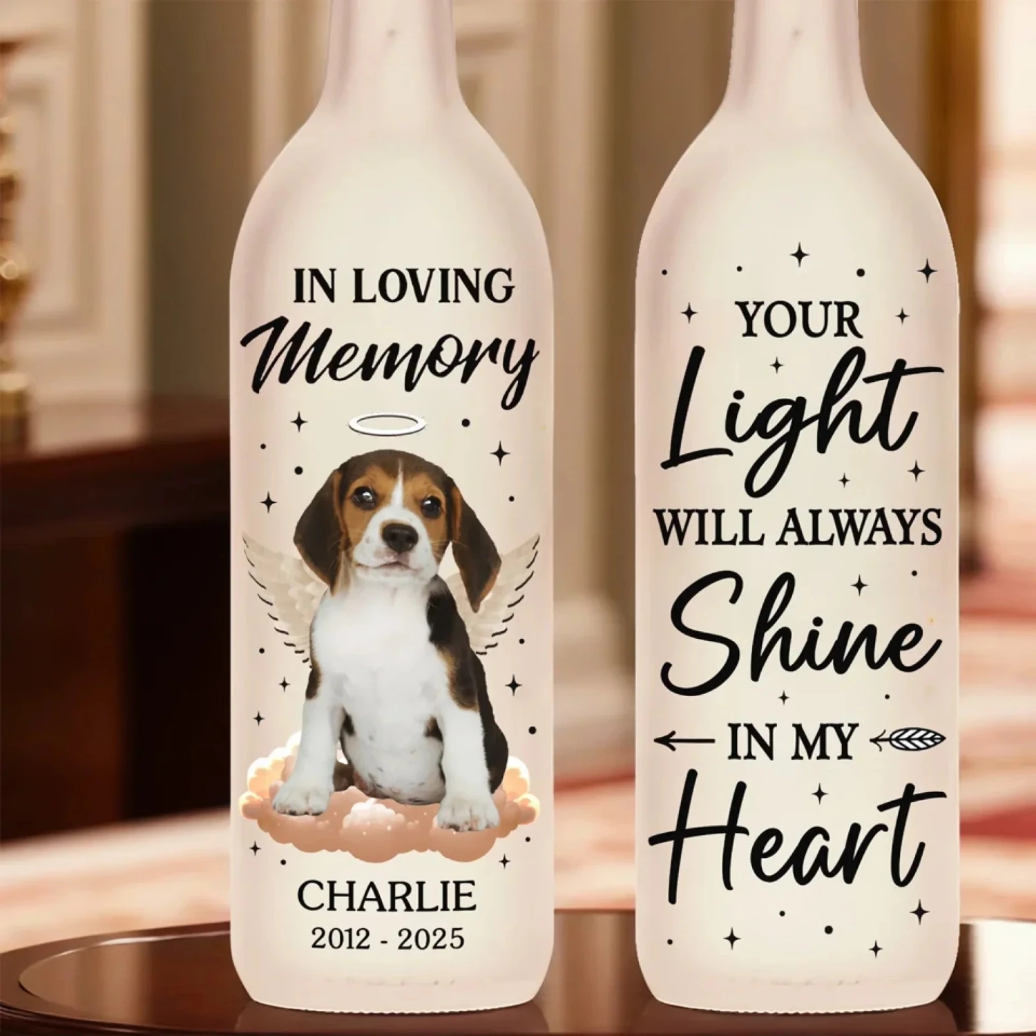 Custom Photo Your Wings Were Ready But My Heart Was Not - Memorial Personalized Custom Bottle Lamp - Sympathy Gift For Pet Owners, Pet Lovers 4 Custom Photo Your Wings Were Ready But My Heart Was Not - Memorial Personalized Custom Bottle Lamp - Sympathy Gift For Pet Owners, Pet Lovers - Image 4