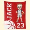 Heart On The Court - Personalized Custom Blanket - Gift For Sport Lovers, Sport Players