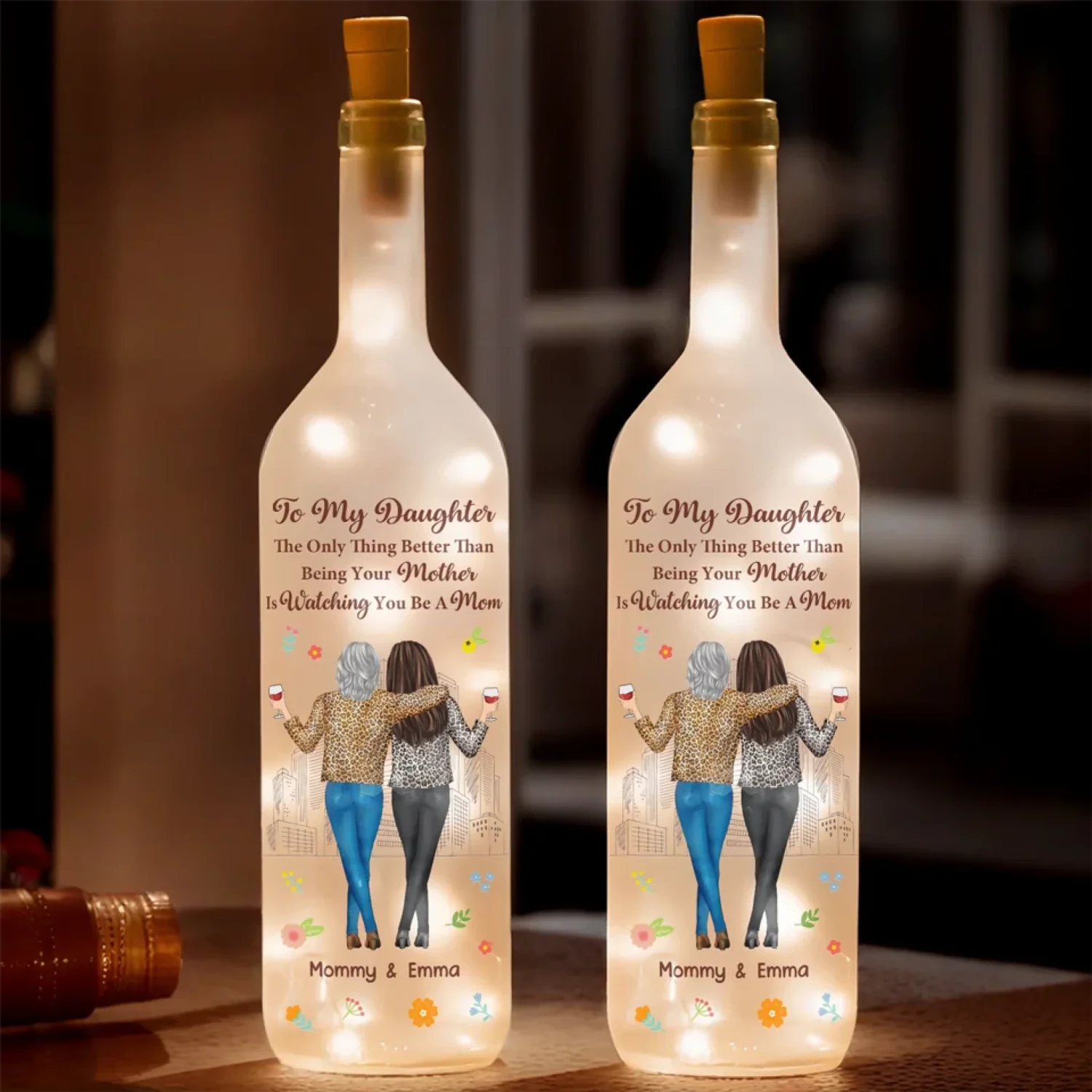 Watching You Be A Mom Is My Greatest Joy - Family Personalized Custom Bottle Lamp - Gift For Mom, Daughter 1 Watching You Be A Mom Is My Greatest Joy - Family Personalized Custom Bottle Lamp - Gift For Mom, Daughter