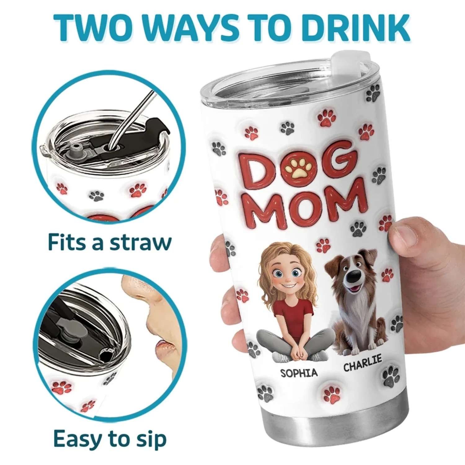 My Dog Is My Heart With Fur - Dog Personalized Custom 3D Inflated Effect Printed Tumbler - Gift For Pet Owners, Pet Lovers 6 My Dog Is My Heart With Fur - Dog Personalized Custom 3D Inflated Effect Printed Tumbler - Gift For Pet Owners, Pet Lovers - Image 6