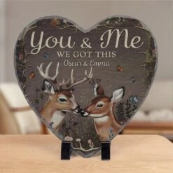 For The Moments That Make Your Love Unique - Couple Personalized Custom Heart Shaped Stone With Stand - Gift For Husband Wife, Anniversary