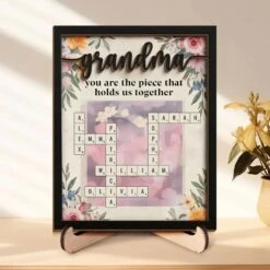 We Are Born Of Love, Love Is Our Grandma - Family Personalized Custom 2-Layered Wooden Plaque With Stand - Mother's Day, Gift For Mom, Grandma