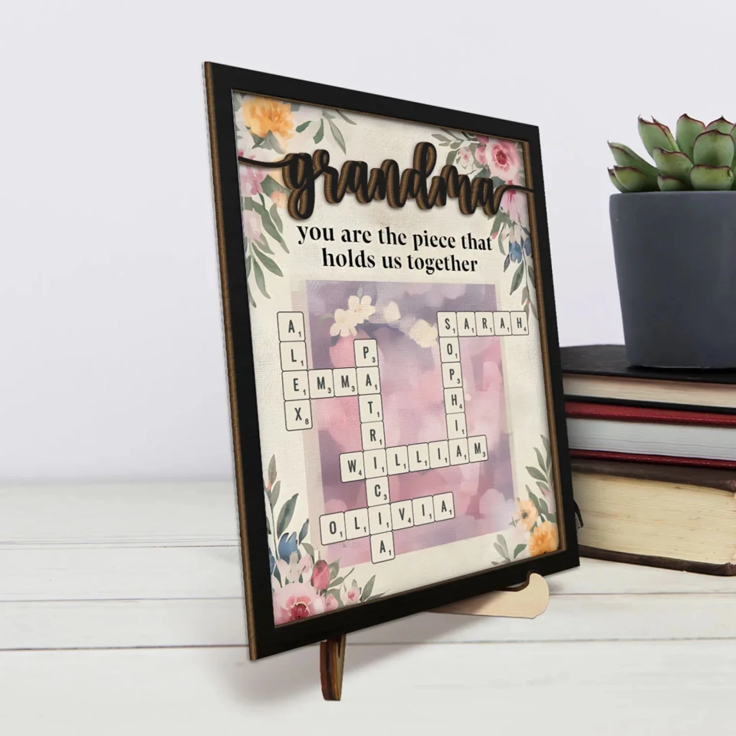 We Are Born Of Love, Love Is Our Grandma - Family Personalized Custom 2-Layered Wooden Plaque With Stand - Mother's Day, Gift For Mom, Grandma 4 We Are Born Of Love, Love Is Our Grandma - Family Personalized Custom 2-Layered Wooden Plaque With Stand - Mother's Day, Gift For Mom, Grandma - Image 4