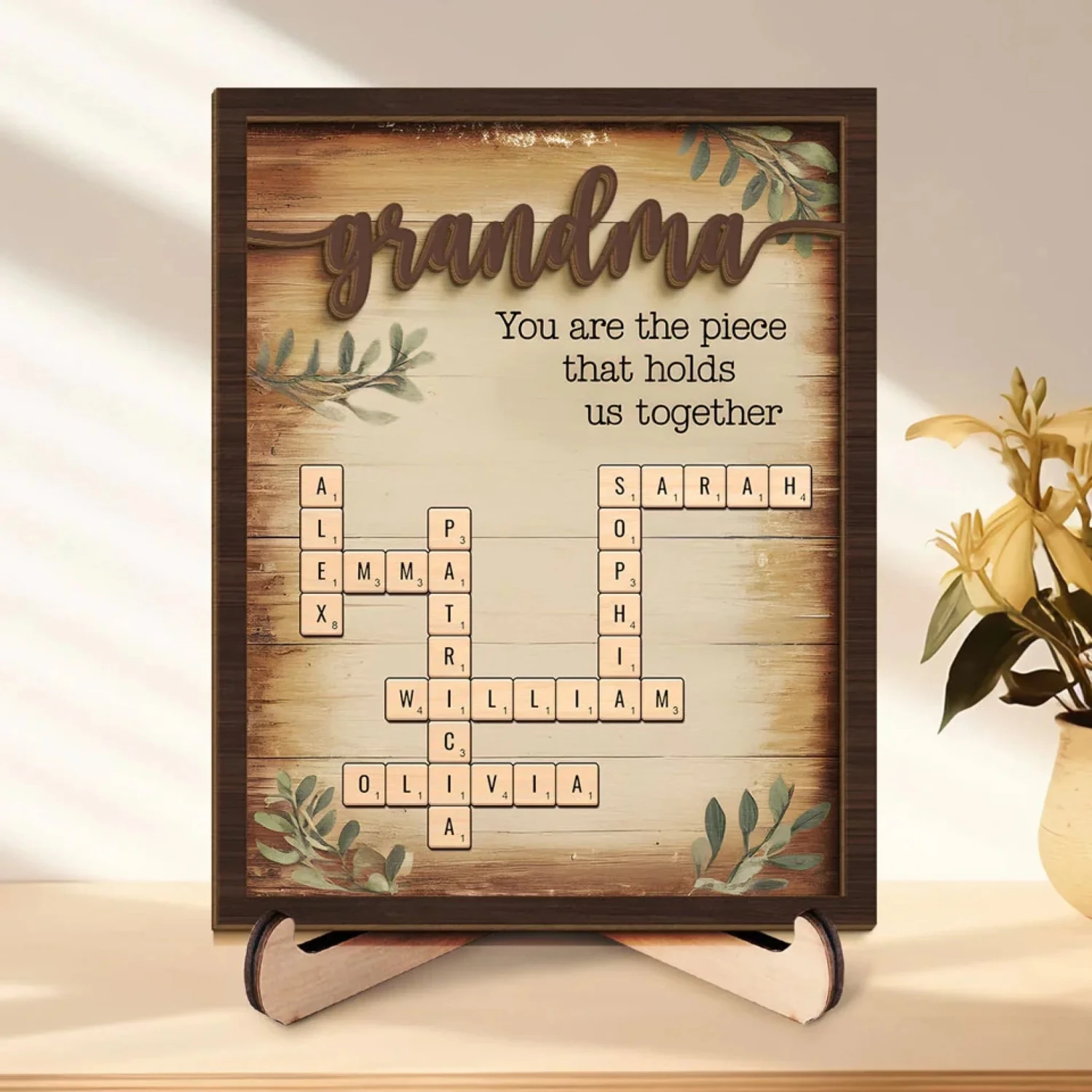 Love Makes You Family - Family Personalized Custom 2-Layered Wooden Plaque With Stand - Mother's Day, Gift For Mom, Grandma 1 Love Makes You Family - Family Personalized Custom 2-Layered Wooden Plaque With Stand - Mother's Day, Gift For Mom, Grandma