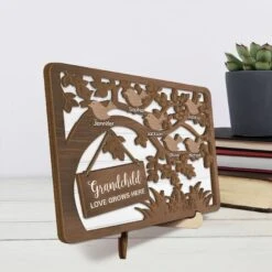 Grandma’s Love Is The Sweetest Gift - Family Personalized Custom 2-Layered Wooden Plaque With Stand - Gift For Mom, Grandma -Pawfect House Store 67a5dc41d878d