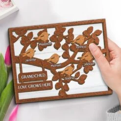 Love Knows No Bounds - Family Personalized Custom 2-Layered Wooden Plaque With Stand - Gift For Mom, Grandma 8 Love Knows No Bounds - Family Personalized Custom 2-Layered Wooden Plaque With Stand - Gift For Mom, Grandma -Pawfect House Store 67a5dc70ba2f9