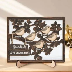 The Heart Of Our Family - Family Personalized Custom 2-Layered Wooden Plaque With Stand - Gift For Mom, Grandma