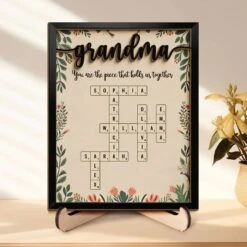 A Grandma’s Love Is Timeless And Unconditional - Family Personalized Custom 2-Layered Wooden Plaque With Stand - Mother's Day Gift For Mom, Grandma