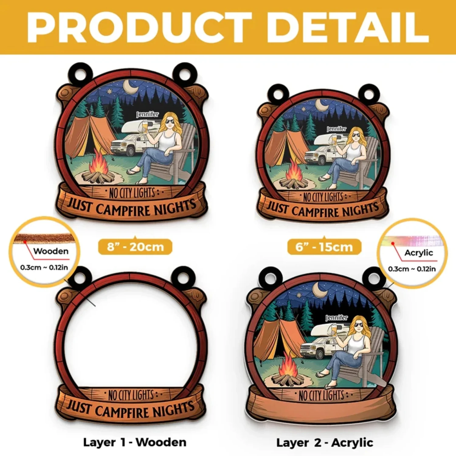 No City Lights - Camping Personalized Window Hanging Suncatcher Ornament - Gift For Camping Lovers 5 No City Lights - Camping Personalized Window Hanging Suncatcher Ornament - Gift For Camping Lovers - Image 5