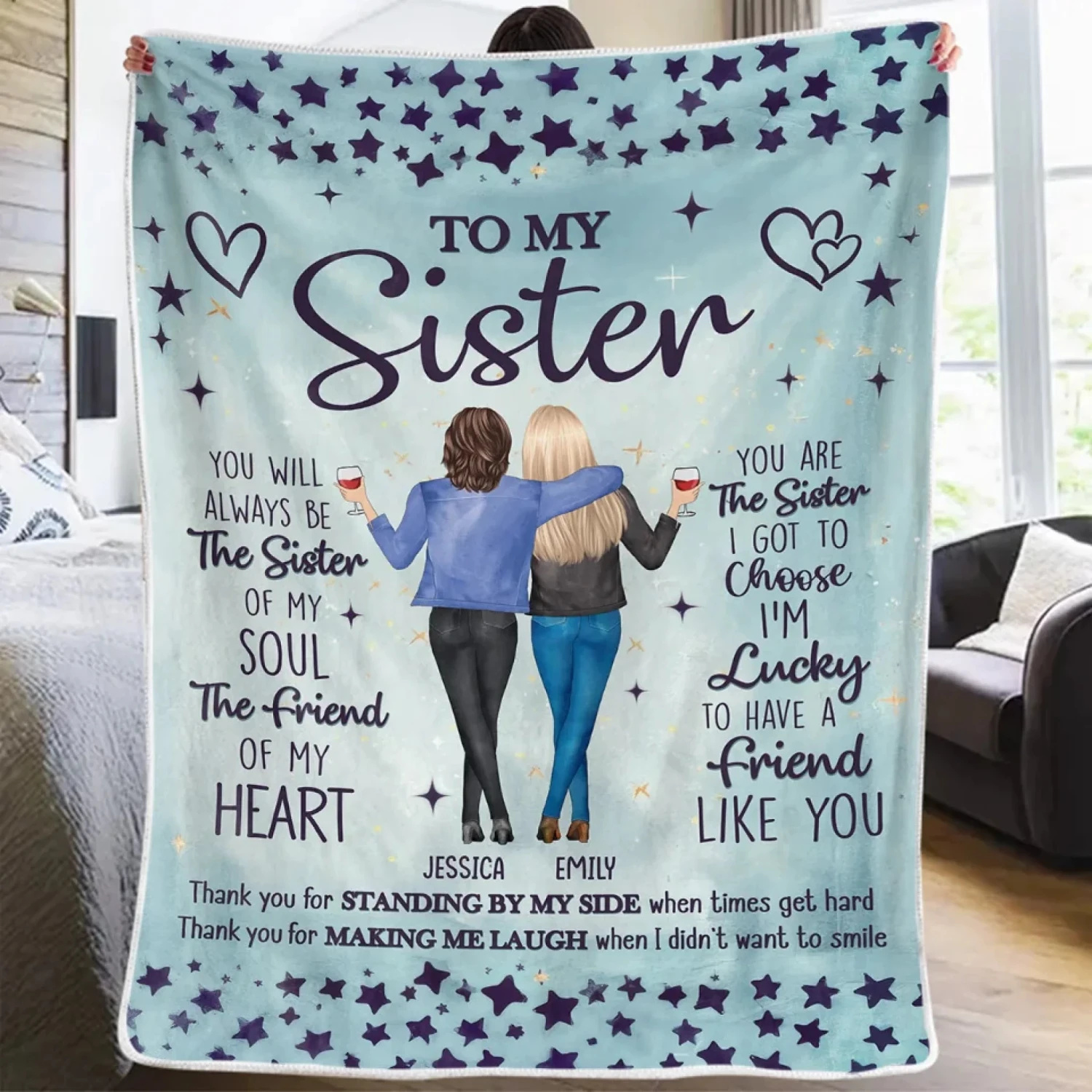 You Are The Sister I Got To Choose - Bestie Personalized Custom Blanket - Gift For Best Friends, BFF, Sisters 3 You Are The Sister I Got To Choose - Bestie Personalized Custom Blanket - Gift For Best Friends, BFF, Sisters - Image 3