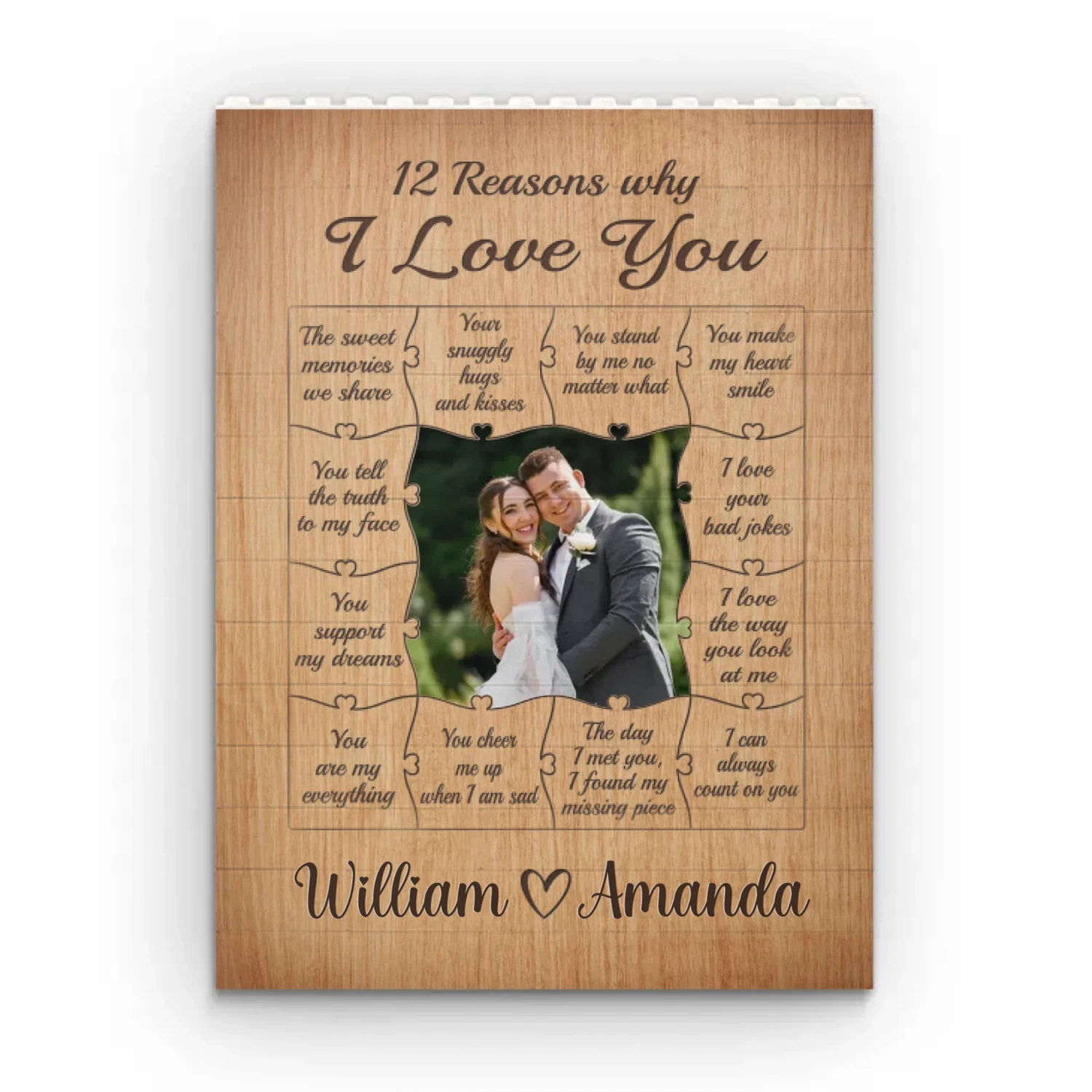 Custom Photo 12 Reasons Why I Love You - Couple Personalized Custom Vertical Rectangle Shaped Building Brick Blocks - Gift For Husband Wife, Anniversary 2 Custom Photo 12 Reasons Why I Love You - Couple Personalized Custom Vertical Rectangle Shaped Building Brick Blocks - Gift For Husband Wife, Anniversary - Image 2