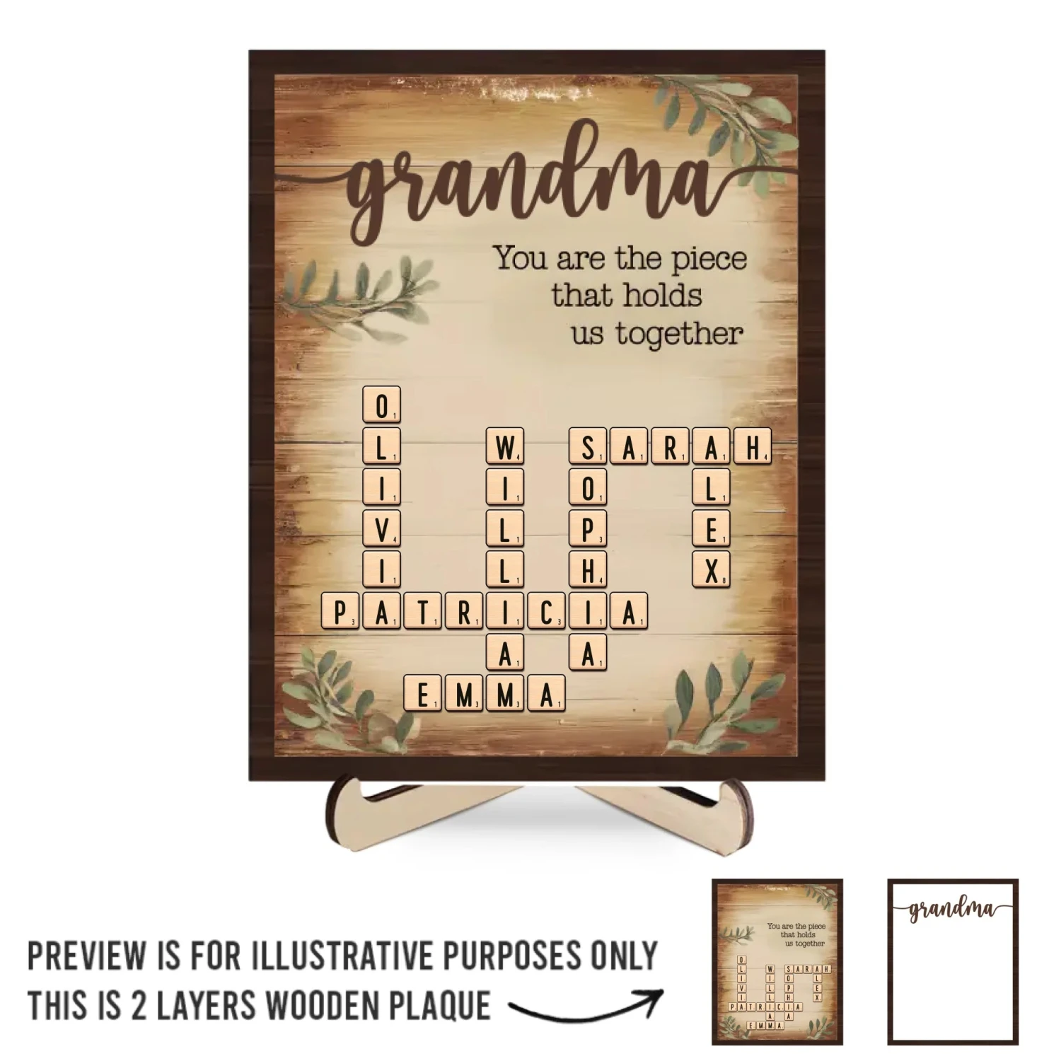 Love Makes You Family - Family Personalized Custom 2-Layered Wooden Plaque With Stand - Mother's Day, Gift For Mom, Grandma 2 Love Makes You Family - Family Personalized Custom 2-Layered Wooden Plaque With Stand - Mother's Day, Gift For Mom, Grandma - Image 2