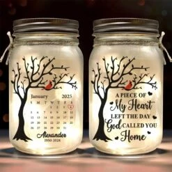 A Little Light To Guide You Through The Tough Days - Memorial Personalized Custom Mason Jar Light - Sympathy Gift For Family Members