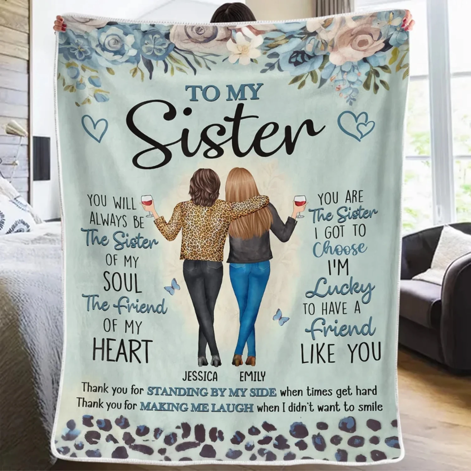 Thank You For Making Me Laugh When I Didn't Even Want To Smile - Bestie Personalized Custom Blanket - Gift For Best Friends, BFF, Sisters 3 Thank You For Making Me Laugh When I Didn't Even Want To Smile - Bestie Personalized Custom Blanket - Gift For Best Friends, BFF, Sisters - Image 3