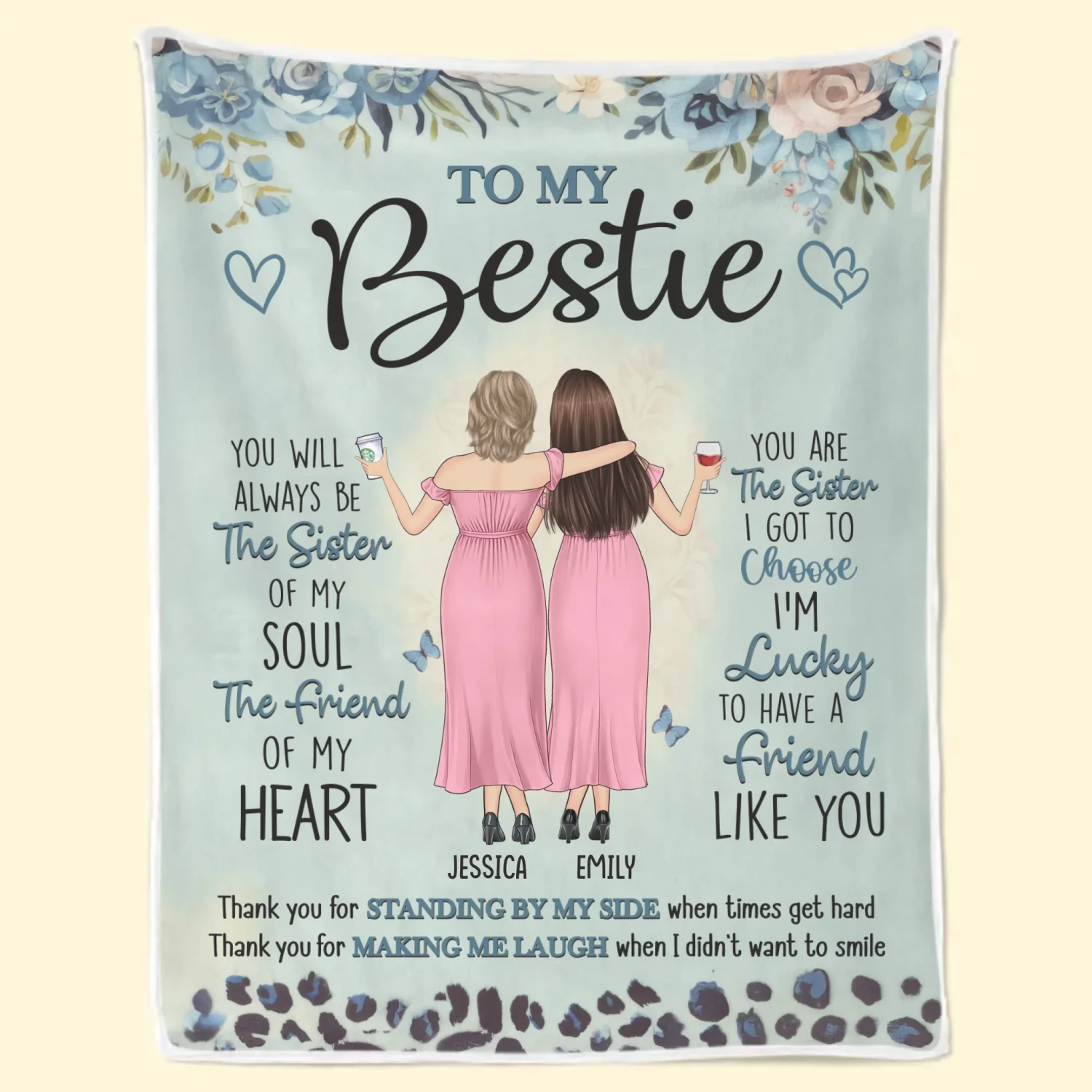 Thank You For Making Me Laugh When I Didn't Even Want To Smile - Bestie Personalized Custom Blanket - Gift For Best Friends, BFF, Sisters 6 Thank You For Making Me Laugh When I Didn't Even Want To Smile - Bestie Personalized Custom Blanket - Gift For Best Friends, BFF, Sisters - Image 6