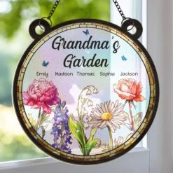 A Grandma’s Love Makes Life Sweeter - Family Personalized Window Hanging Suncatcher - Gift For Mom, Grandma