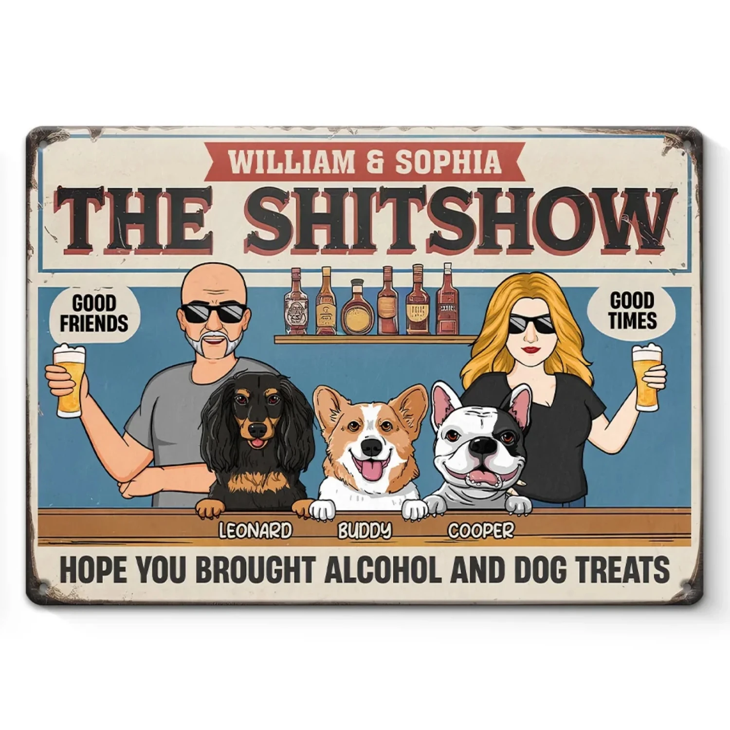 Paws, Pints, And Pure Happiness - Dog Personalized Custom Home Decor Metal Sign - House Warming Gift For Pet Owners, Pet Lovers 1 Paws, Pints, And Pure Happiness - Dog Personalized Custom Home Decor Metal Sign - House Warming Gift For Pet Owners, Pet Lovers