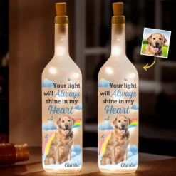 Custom Photo Your Light Will Always Shine In My Heart - Memorial Personalized Custom Bottle Lamp - Sympathy Gift For Pet Owners, Pet Lovers