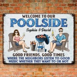 Splash, Sip, And Stay A While - Couple Personalized Custom Home Decor Metal Sign - House Warming Gift For Yourself, Husband Wife, Best Friends, Family Members -Pawfect House Store 67a94f9c702fd