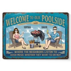 Smoke, Sip, And Savor - Couple Personalized Custom Home Decor Metal Sign - House Warming Gift For Yourself, Husband Wife, Best Friends, Family Members