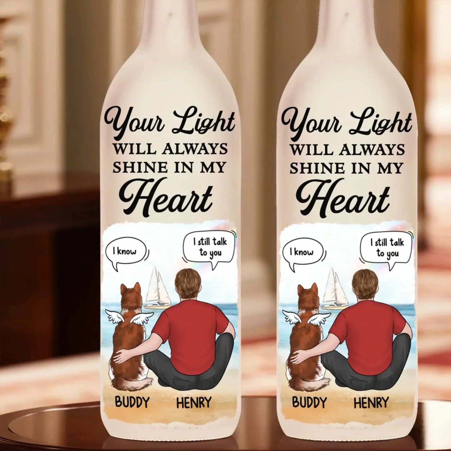 The Love You Gave Me Will Never Fade - Memorial Personalized Custom Bottle Lamp - Sympathy Gift For Pet Owners, Pet Lovers 4 The Love You Gave Me Will Never Fade - Memorial Personalized Custom Bottle Lamp - Sympathy Gift For Pet Owners, Pet Lovers - Image 4