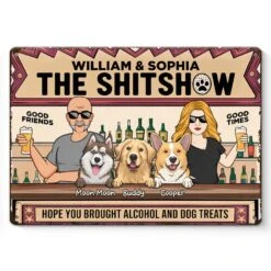 Fur, Friends, And Fun - Dog Personalized Custom Home Decor Metal Sign - House Warming Gift For Pet Owners, Pet Lovers