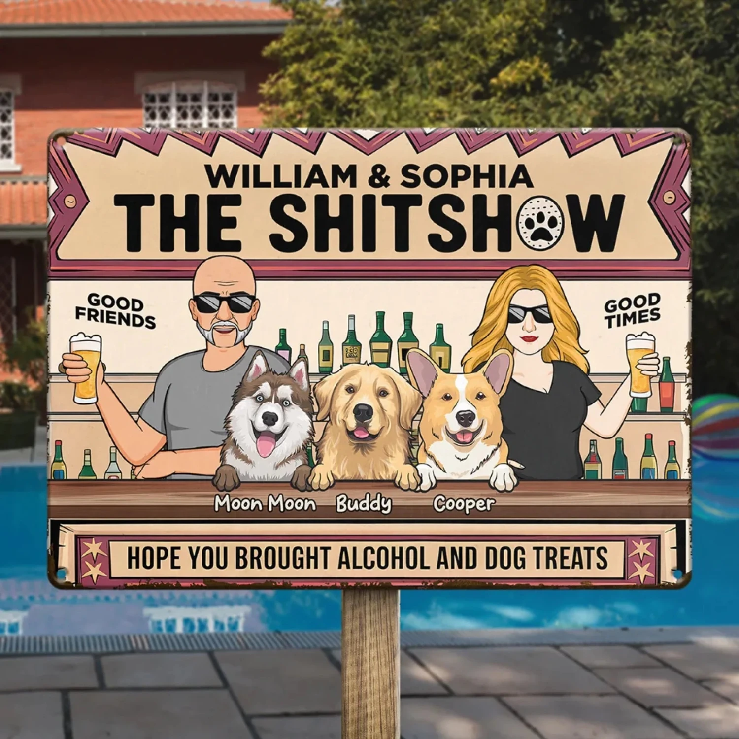 Fur, Friends, And Fun - Dog Personalized Custom Home Decor Metal Sign - House Warming Gift For Pet Owners, Pet Lovers 4 Fur, Friends, And Fun - Dog Personalized Custom Home Decor Metal Sign - House Warming Gift For Pet Owners, Pet Lovers - Image 4