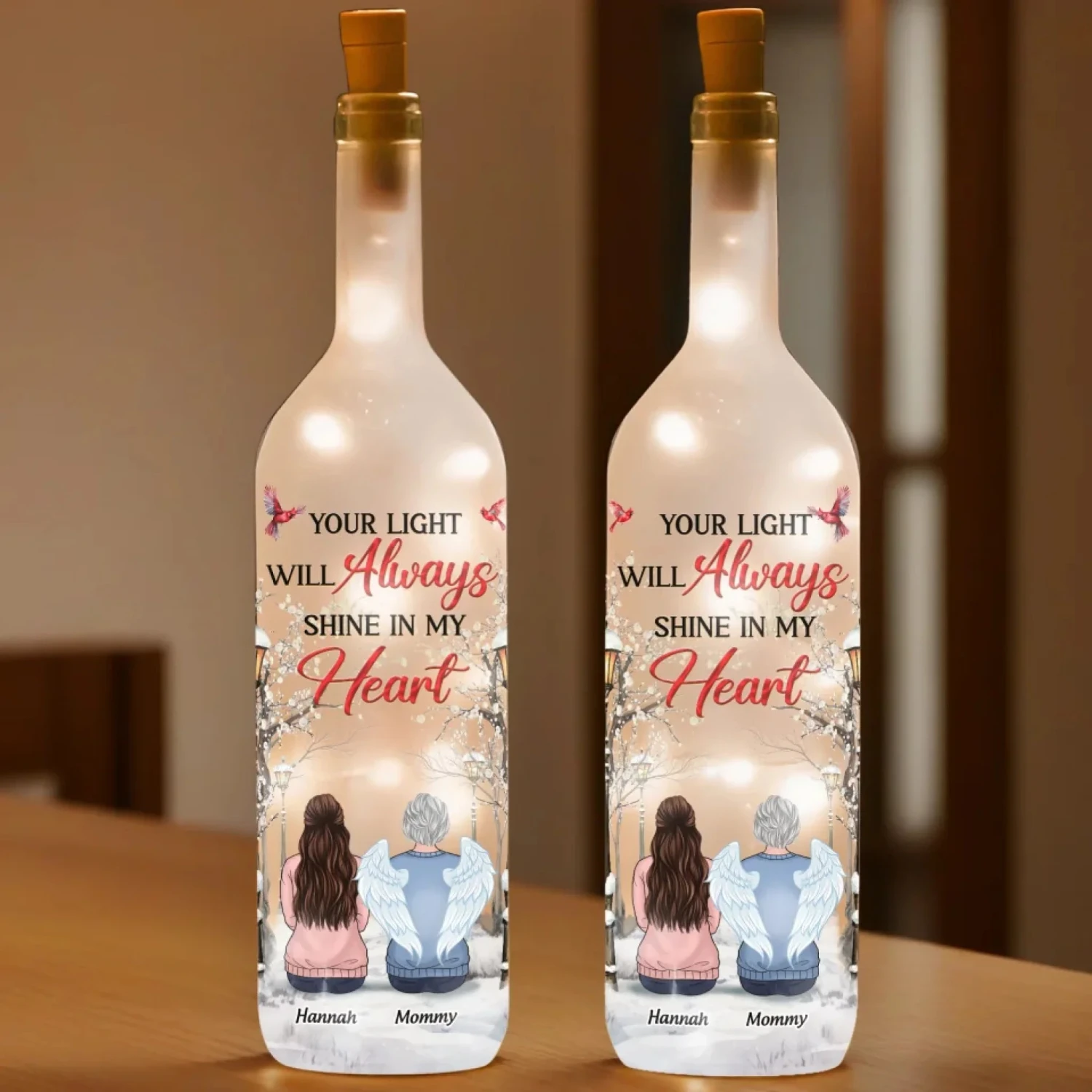 The Glow Of Your Soul Will Forever Brighten My Path - Memorial Personalized Custom Bottle Lamp - Sympathy Gift For Family Members 3 The Glow Of Your Soul Will Forever Brighten My Path - Memorial Personalized Custom Bottle Lamp - Sympathy Gift For Family Members - Image 3